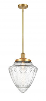 Bullet - 1 Light - 12 inch - Satin Gold - Stem Hung - Mini Pendant (3442|201S-SG-G664-12)