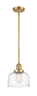 Bell - 1 Light - 8 inch - Satin Gold - Stem Hung - Mini Pendant (3442|201S-SG-G713-LED)
