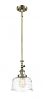 Bell - 1 Light - 8 inch - Antique Brass - Stem Hung - Adjustable Mini Pendant (3442|206-AB-G713-LED)