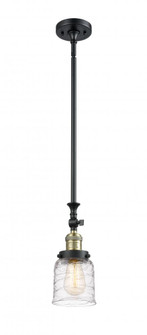 Bell - 1 Light - 5 inch - Black Antique Brass - Stem Hung - Adjustable Mini Pendant (3442|206-BAB-G513)
