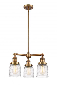 Bell - 3 Light - 19 inch - Brushed Brass - Stem Hung - Chandelier (3442|207-BB-G513-LED)
