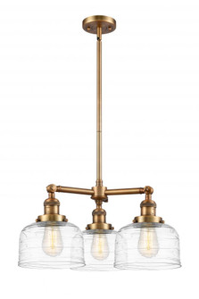 Bell - 3 Light - 22 inch - Brushed Brass - Stem Hung - Chandelier (3442|207-BB-G713-LED)
