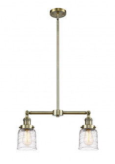 Bell - 2 Light - 21 inch - Antique Brass - Stem Hung - Island Light (3442|209-AB-G513)