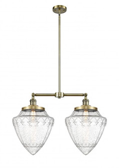 Bullet - 2 Light - 24 inch - Antique Brass - Stem Hung - Adjustable Island Light (3442|209-AB-G664-12)