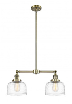 Bell - 2 Light - 21 inch - Antique Brass - Stem Hung - Island Light (3442|209-AB-G713)