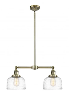Bell - 2 Light - 21 inch - Antique Brass - Stem Hung - Adjustable Island Light (3442|209-AB-G713)