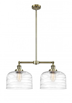 Bell - 2 Light - 21 inch - Antique Brass - Stem Hung - Island Light (3442|209-AB-G713-L-LED)