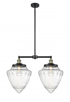Bullet - 2 Light - 24 inch - Black Antique Brass - Stem Hung - Adjustable Island Light (3442|209-BAB-G664-12-LED)