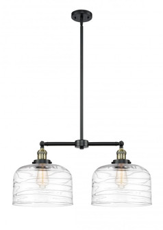 Bell - 2 Light - 21 inch - Black Antique Brass - Stem Hung - Adjustable Island Light (3442|209-BAB-G713-L-LED)