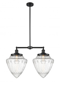 Bullet - 2 Light - 24 inch - Matte Black - Stem Hung - Adjustable Island Light (3442|209-BK-G664-12-LED)