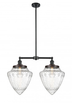 Bullet - 2 Light - 24 inch - Oil Rubbed Bronze - Stem Hung - Adjustable Island Light (3442|209-OB-G664-12-LED)