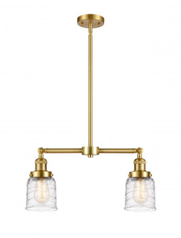 Bell - 2 Light - 21 inch - Satin Gold - Stem Hung - Island Light (3442|209-SG-G513-LED)