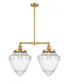 Bullet - 2 Light - 24 inch - Satin Gold - Stem Hung - Adjustable Island Light (3442|209-SG-G664-12-LED)