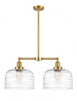 Bell - 2 Light - 21 inch - Satin Gold - Stem Hung - Island Light (3442|209-SG-G713-L)