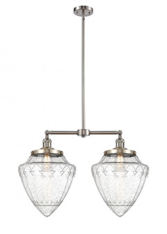 Bullet - 2 Light - 24 inch - Brushed Satin Nickel - Stem Hung - Adjustable Island Light (3442|209-SN-G664-12-LED)
