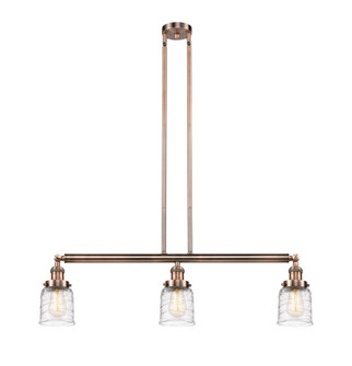 Bell - 3 Light - 38 inch - Antique Copper - Stem Hung - Adjustable Island Light (3442|213-AC-G513-LED)