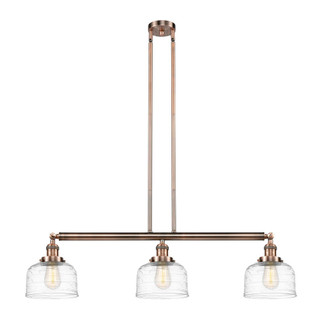 Bell - 3 Light - 41 inch - Antique Copper - Stem Hung - Adjustable Island Light (3442|213-AC-G713-LED)