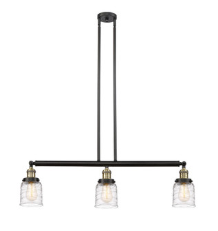 Bell - 3 Light - 38 inch - Black Antique Brass - Stem Hung - Adjustable Island Light (3442|213-BAB-G513)