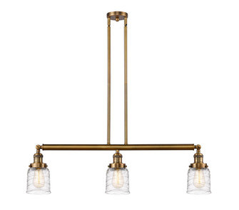 Bell - 3 Light - 38 inch - Brushed Brass - Stem Hung - Adjustable Island Light (3442|213-BB-G513-LED)