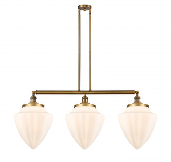 Bullet - 3 Light - 40 inch - Brushed Brass - Stem Hung - Adjustable Island Light (3442|213-BB-G661-12-LED)