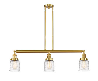 Bell - 3 Light - 38 inch - Satin Gold - Stem Hung - Adjustable Island Light (3442|213-SG-G513-LED)