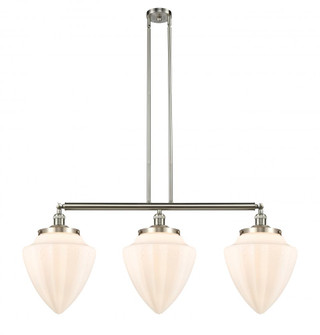 Bullet - 3 Light - 40 inch - Brushed Satin Nickel - Stem Hung - Adjustable Island Light (3442|213-SN-G661-12-LED)
