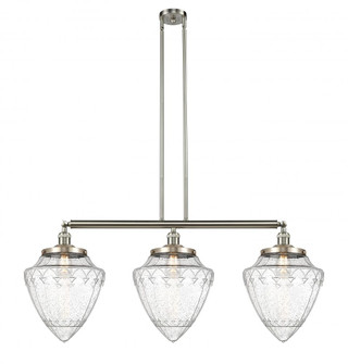 Bullet - 3 Light - 40 inch - Brushed Satin Nickel - Stem Hung - Adjustable Island Light (3442|213-SN-G664-12)
