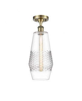 Windham - 1 Light - 7 inch - Antique Brass - Semi-Flush Mount (3442|516-1C-AB-G682-7-LED)