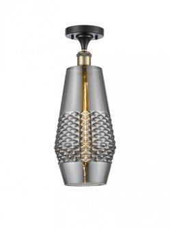 Windham - 1 Light - 7 inch - Black Antique Brass - Semi-Flush Mount (3442|516-1C-BAB-G683-7-LED)