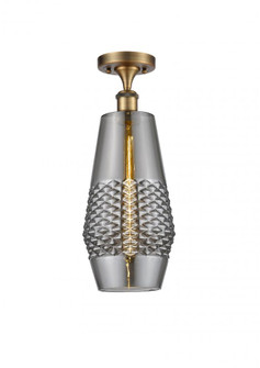 Windham - 1 Light - 7 inch - Brushed Brass - Semi-Flush Mount (3442|516-1C-BB-G683-7-LED)