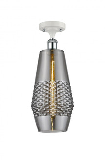 Windham - 1 Light - 7 inch - White Polished Chrome - Semi-Flush Mount (3442|516-1C-WPC-G683-7-LED)