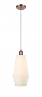 Windham - 1 Light - 7 inch - Antique Copper - Cord hung - Mini Pendant (3442|516-1P-AC-G681-7-LED)