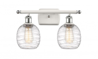 Belfast - 2 Light - 16 inch - White Polished Chrome - Bath Vanity Light (3442|516-2W-WPC-G1013-LED)