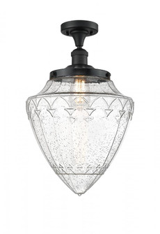 Bullet - 1 Light - 12 inch - Matte Black - Semi-Flush Mount (3442|517-1CH-BK-G664-12)