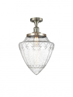 Bullet - 1 Light - 12 inch - Brushed Satin Nickel - Semi-Flush Mount (3442|517-1CH-SN-G664-12)