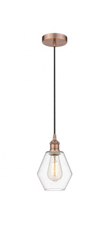 Cindyrella - 1 Light - 6 inch - Antique Copper - Cord hung - Mini Pendant (3442|616-1P-AC-G652-6)