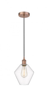 Cindyrella - 1 Light - 8 inch - Antique Copper - Cord hung - Mini Pendant (3442|616-1P-AC-G652-8)