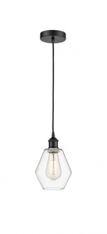 Cindyrella - 1 Light - 6 inch - Matte Black - Cord hung - Mini Pendant (3442|616-1P-BK-G652-6-LED)