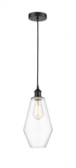 Cindyrella - 1 Light - 7 inch - Matte Black - Cord hung - Mini Pendant (3442|616-1P-BK-G652-7)
