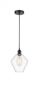 Cindyrella - 1 Light - 8 inch - Matte Black - Cord hung - Mini Pendant (3442|616-1P-BK-G652-8)