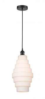 Cascade - 1 Light - 8 inch - Matte Black - Cord hung - Mini Pendant (3442|616-1P-BK-G671-8)
