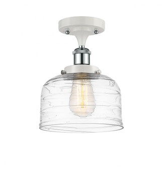 Bell - 1 Light - 8 inch - White Polished Chrome - Semi-Flush Mount (3442|916-1C-WPC-G713-LED)