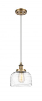 Bell - 1 Light - 8 inch - Brushed Brass - Cord hung - Mini Pendant (3442|916-1P-BB-G713-LED)