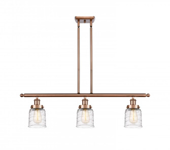 Bell - 3 Light - 36 inch - Antique Copper - Stem Hung - Island Light (3442|916-3I-AC-G513-LED)