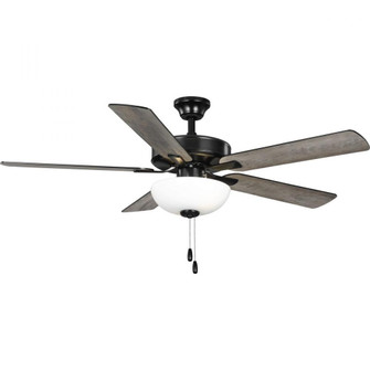 AirPro 52 in. Matte Black 5-Blade AC Motor Transitional Ceiling Fan with Light (149|P250078-31M-WB)
