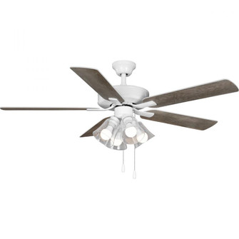 AirPro 52 in. White 5-Blade AC Motor Transitional Ceiling Fan with Light (149|P250085-030-WB)