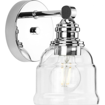 Ambrose Collection One-Light Farmhouse Polished Chrome Clear Glass Bath Vanity Light (149|P300373-015)