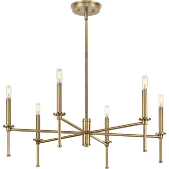 Elara Collection Six-Light New Traditional Vintage Brass Chandelier Light (149|P400294-163)