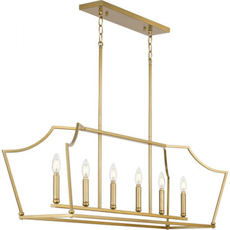 Parkhurst Collection Six-Light New Traditional Brushed Bronze Linear Island Chandelier Light (149|P400300-109)