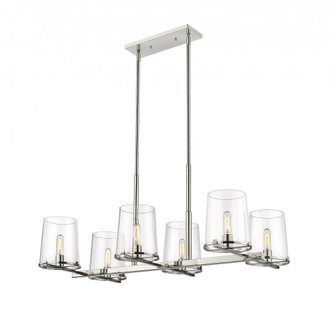 6 Light Linear Chandelier (276|3032-6L-PN)